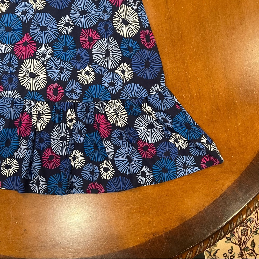 NWT $90 Ann Taylor LOFT Firework Print Swing Dress Sailor Navy Small Sleeveless - Picture 8 of 16